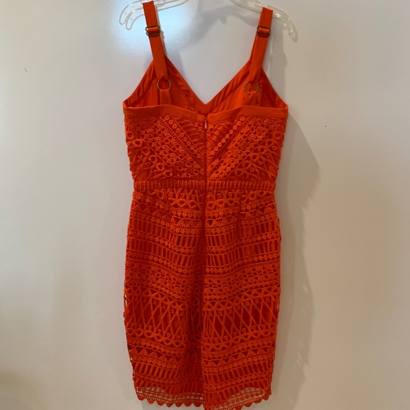 Adelyn Rae Red Orange Lace Fish Tail Dress - Picture 6 of 8